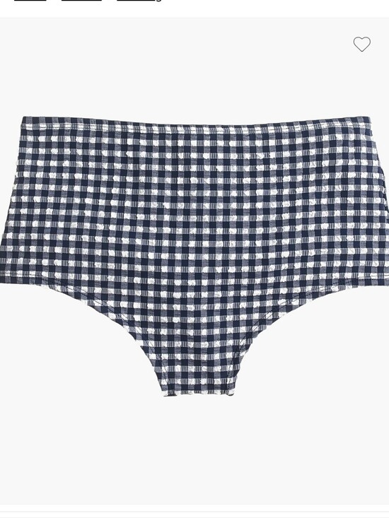 J. Crew Other - J Crew High-waist bikini bottom in gingham H7611 Size S NWT Navy And White